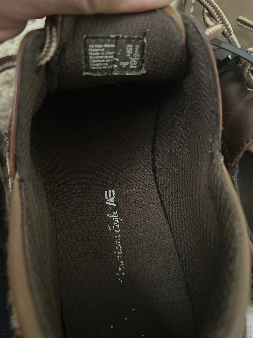 American Eagle Brown and Tan Kids Boat Shoes
